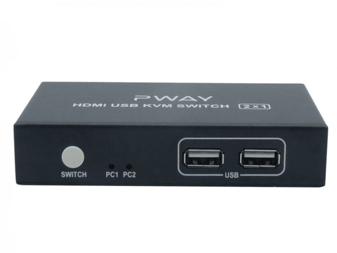 PWAY Selector de video KVM / HDMI 4K USB 2X1 - 0201K - Imagen 3