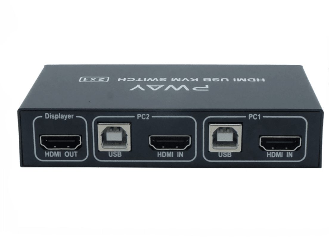 PWAY Selector de video KVM / HDMI 4K USB 2X1 - 0201K - Imagen 2