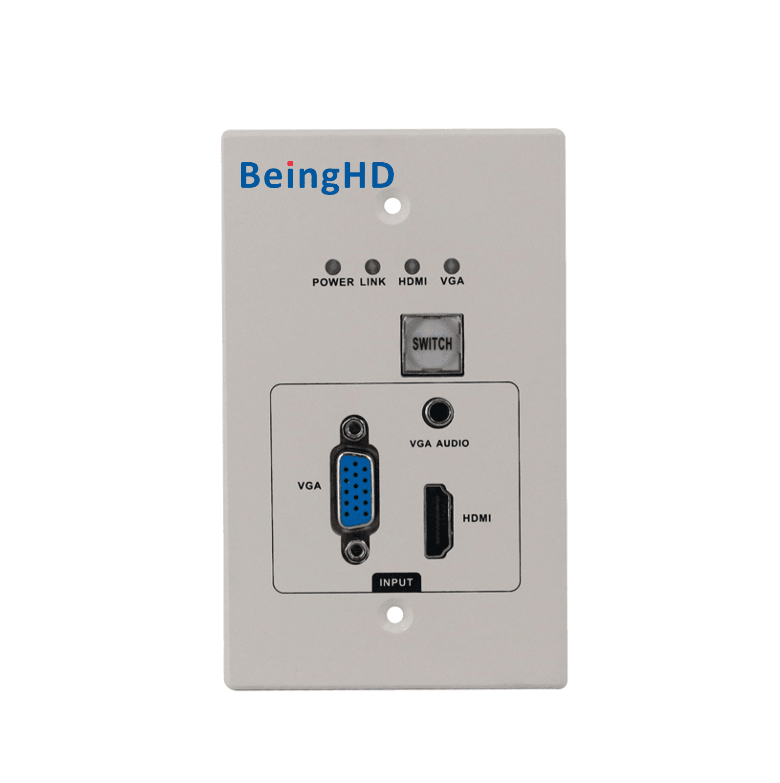 BeingHD Placa De Pared HDBT WALL - HDMI - VGA - 70 Lite Kit Transmisor y Receptor