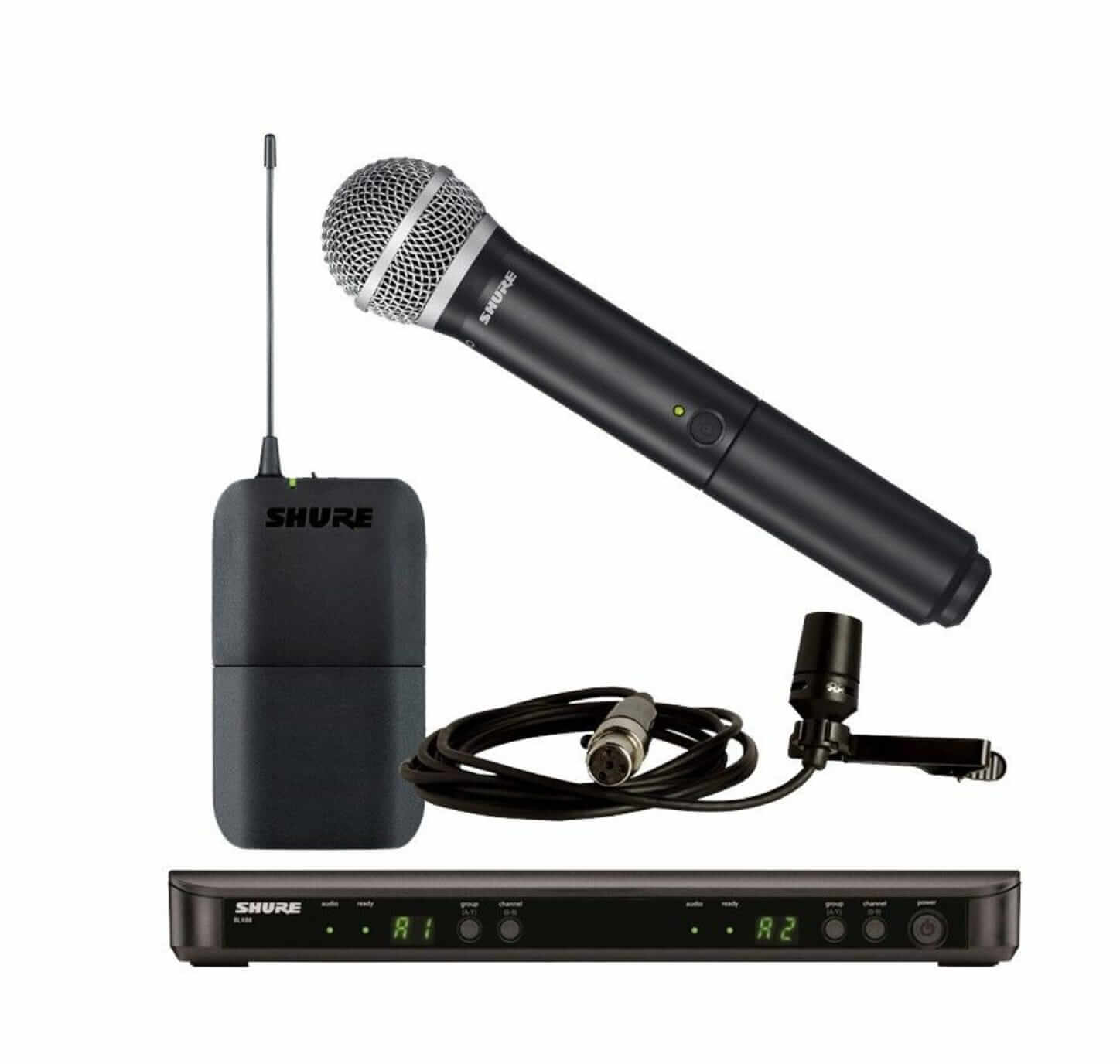 Shure Micrófonos Inalámbricos Combinados Mano y Solapa BLX1288/CVL-M15 - Imagen 2