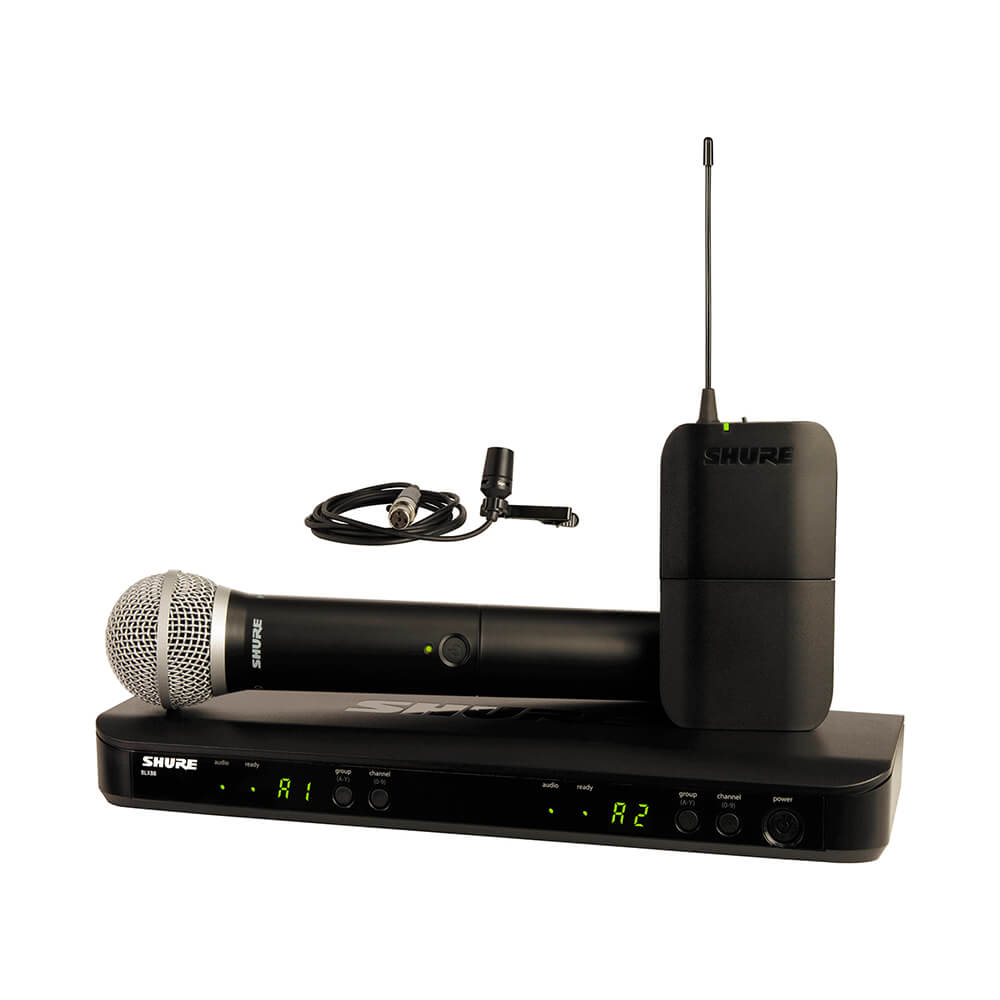 Shure Micrófonos Inalámbricos Combinados Mano y Solapa BLX1288/CVL-M15