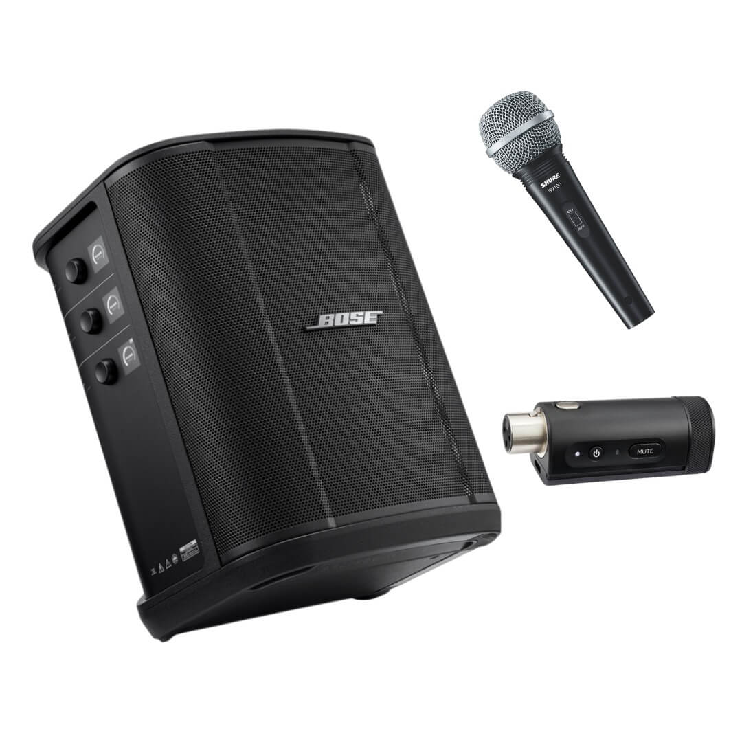 Promoción Bose Nuevo Parlante S1 Pro+ (Plus), Transmisor Inalámbrico S1Pro+ y Micrófono Shure SV100