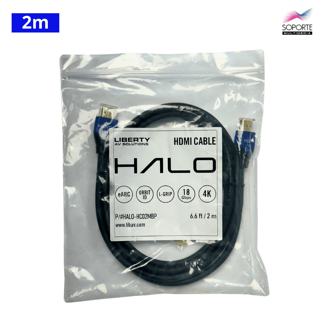 Liberty Halo, Cable Certificado HDMI De Alta Velocidad Con Ethernet, 02 Metros