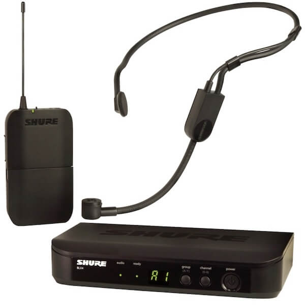 Shure-Micrófono-Inalámbrico-BLX14:PGA31-vincha-soporte-multimedia.